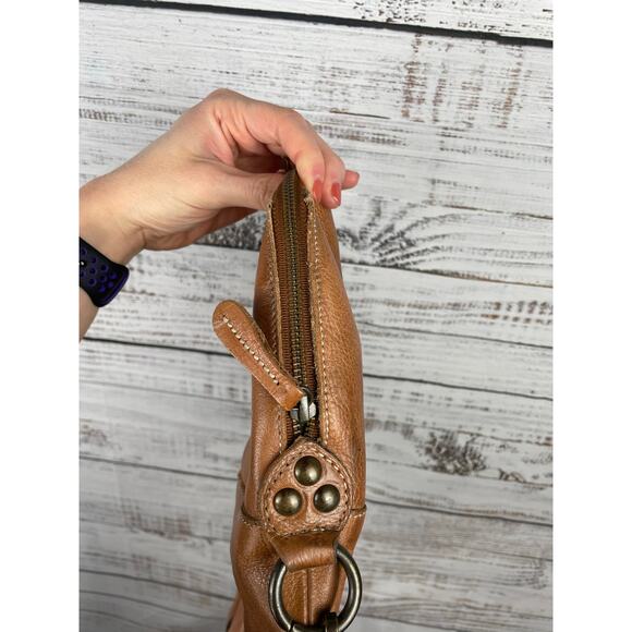 Bed|Stu Bed Stu Tahiti Womens Leather Crossbody Rustic Purse Fold Over Tan - Picture 5 of 10